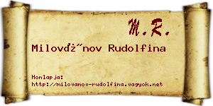 Milovánov Rudolfina névjegykártya